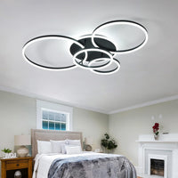 LED осветително тяло 234W CIRCLE BLACK Luxury еквивалент 1200W с дистанционно