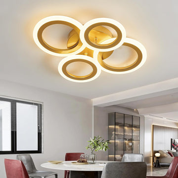 Осветително тяло LED 2+2 CIRCLE GOLD Luxury с дистанционно, еквивалент 400W
