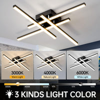 LED осветително тяло 4 Modern LINES Black еквивалент 400W с дистанционно
