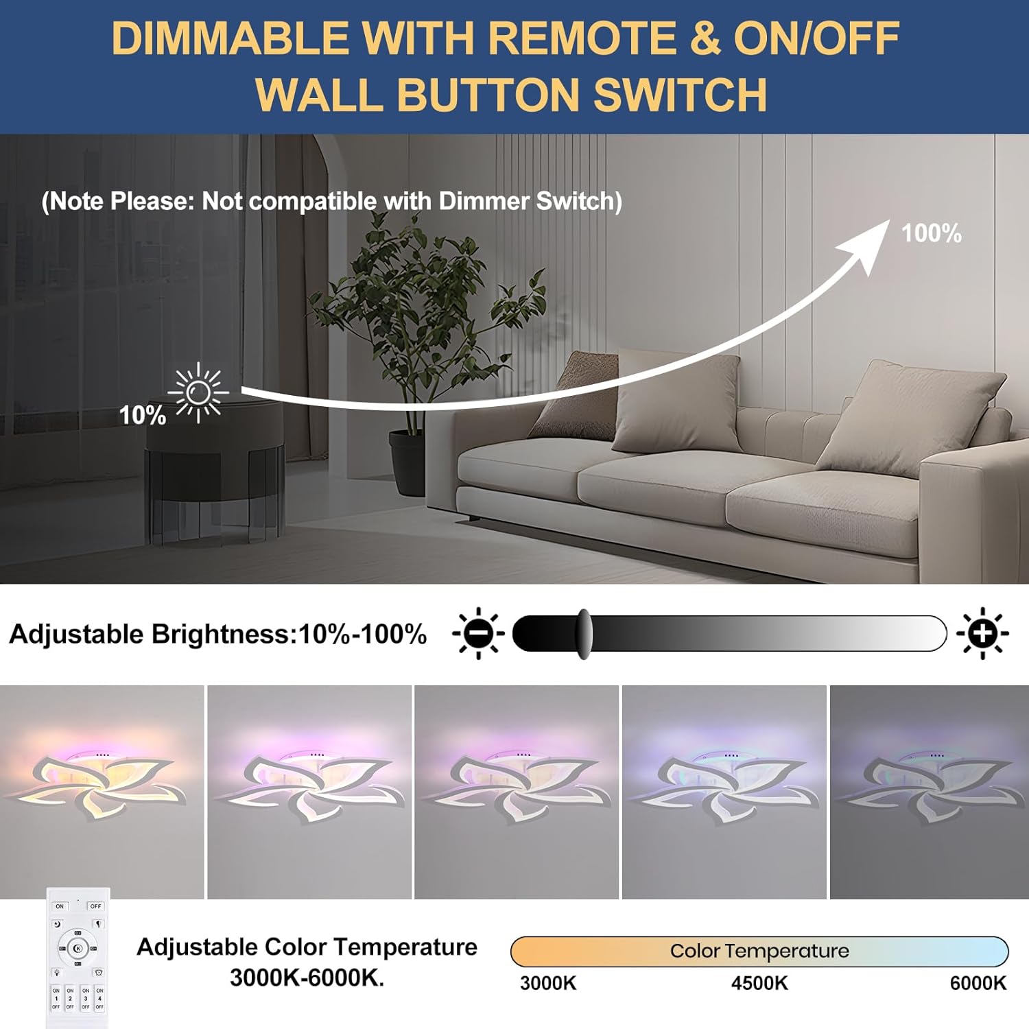 LED осветително тяло Narcisse RGB еквивалент 600W с дистанционно