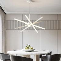 LED висящо осветително тяло Geometric White LINES – еквивалент 400W с дистанционно
