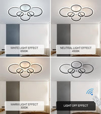 LED осветително тяло 4+2 CIRCLE MAXI Бяло+черен SMART Еквивалент 600W