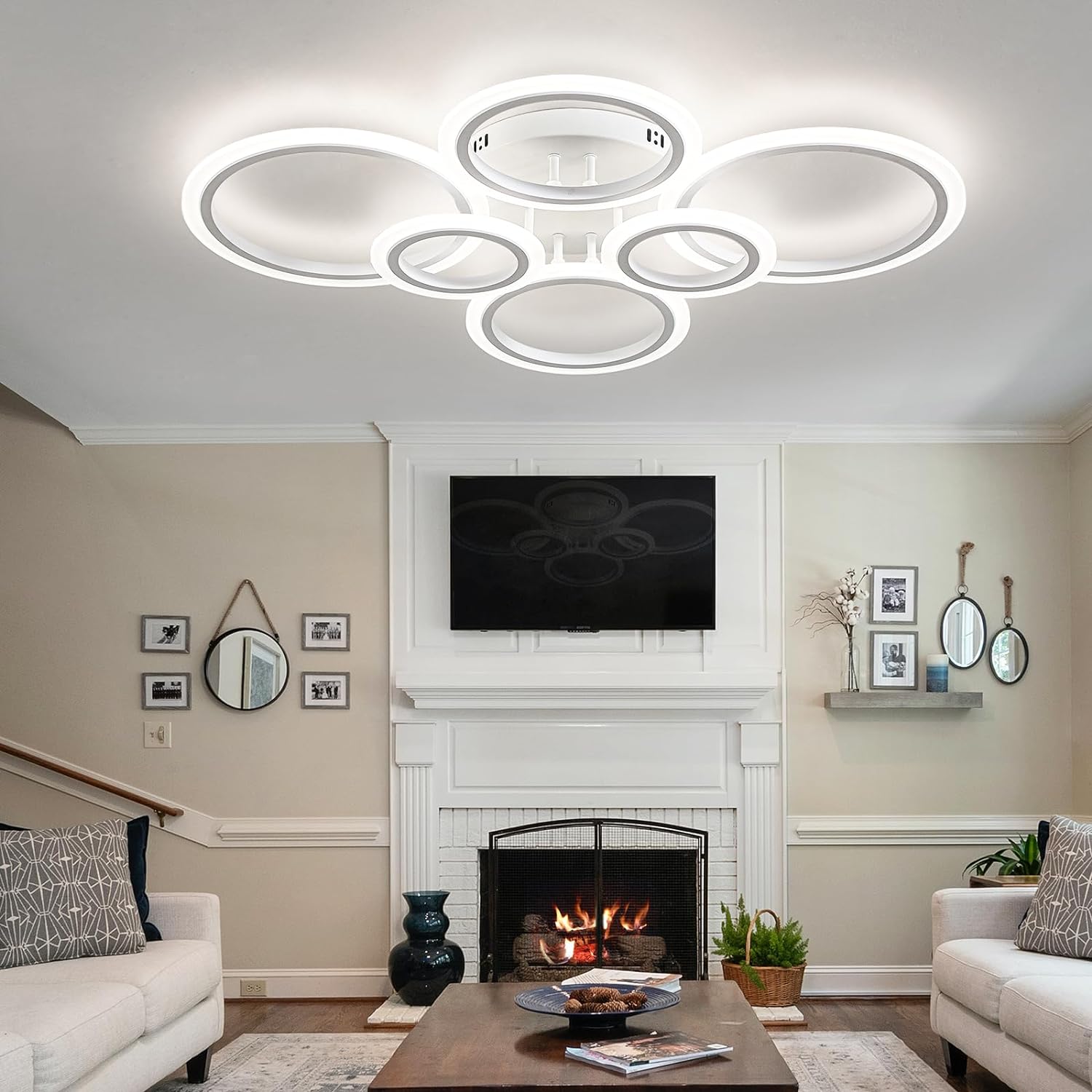 LED осветително тяло 4+2 CIRCLE MAXI БЯЛ SMART Еквивалент 600W