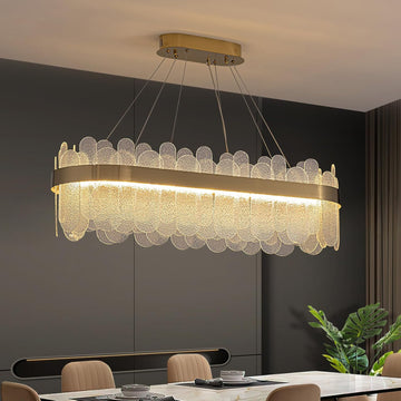 LED осветително тяло висящо QUEEN Gold кристал 80x30cm