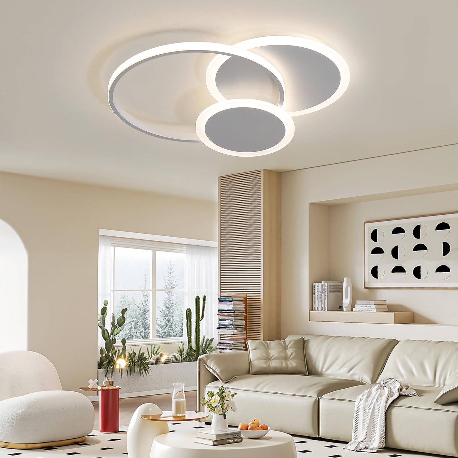 LED осветително тяло ARAGORN Rings Бял Еквивалент 500W Дистанционно