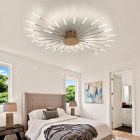 Lustra LED American Dream Gold 112w Echivalent 500W Telecomanda AURIE / 105CM / MINIMALIST DESIGN Chandeliers