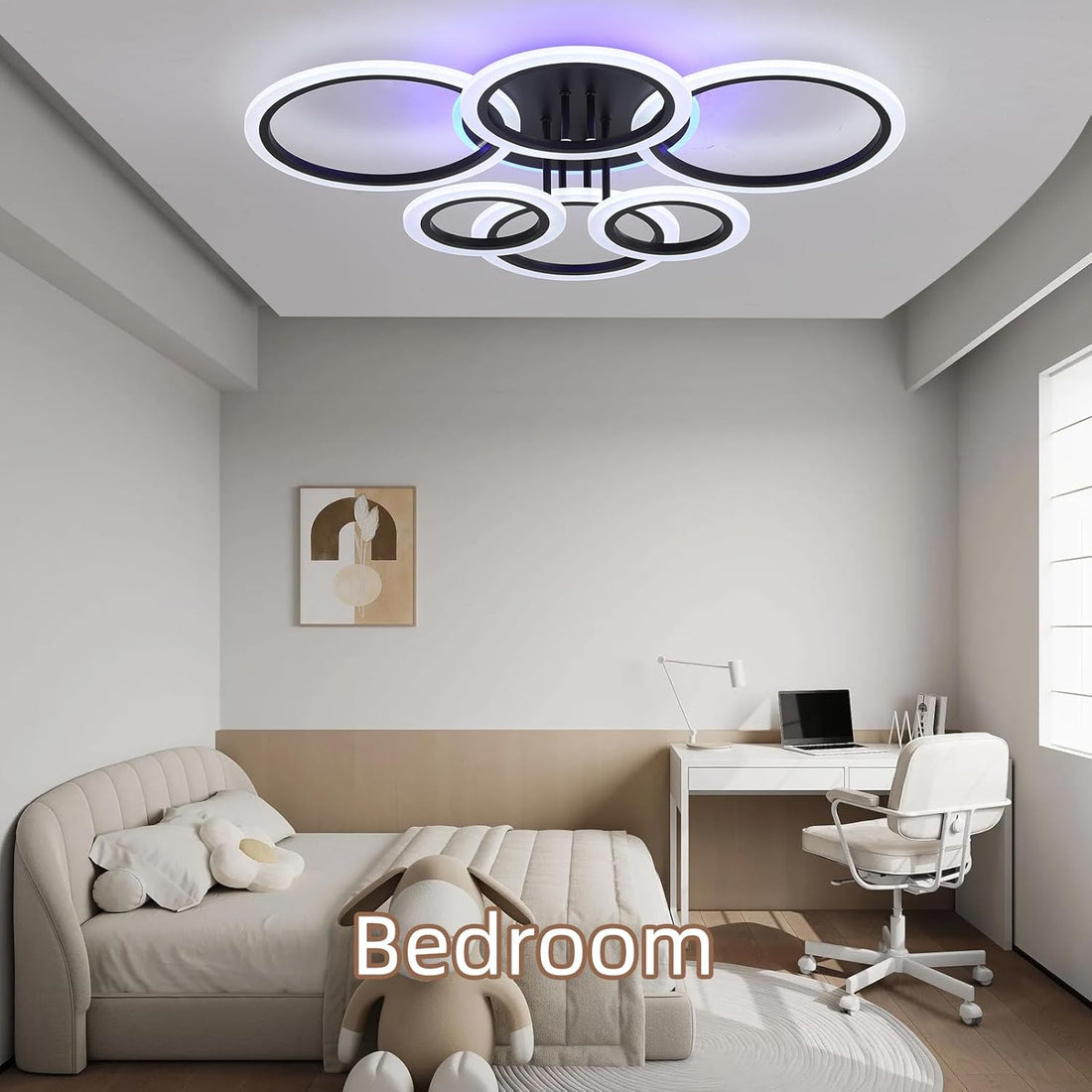 LED осветително тяло 4+2 CIRCLE RGB BLACK Еквивалент 600W Дистанционно