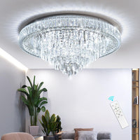 LED осветително тяло от кристал, плафониера Royal Round с дистанционно, еквивалент 700W