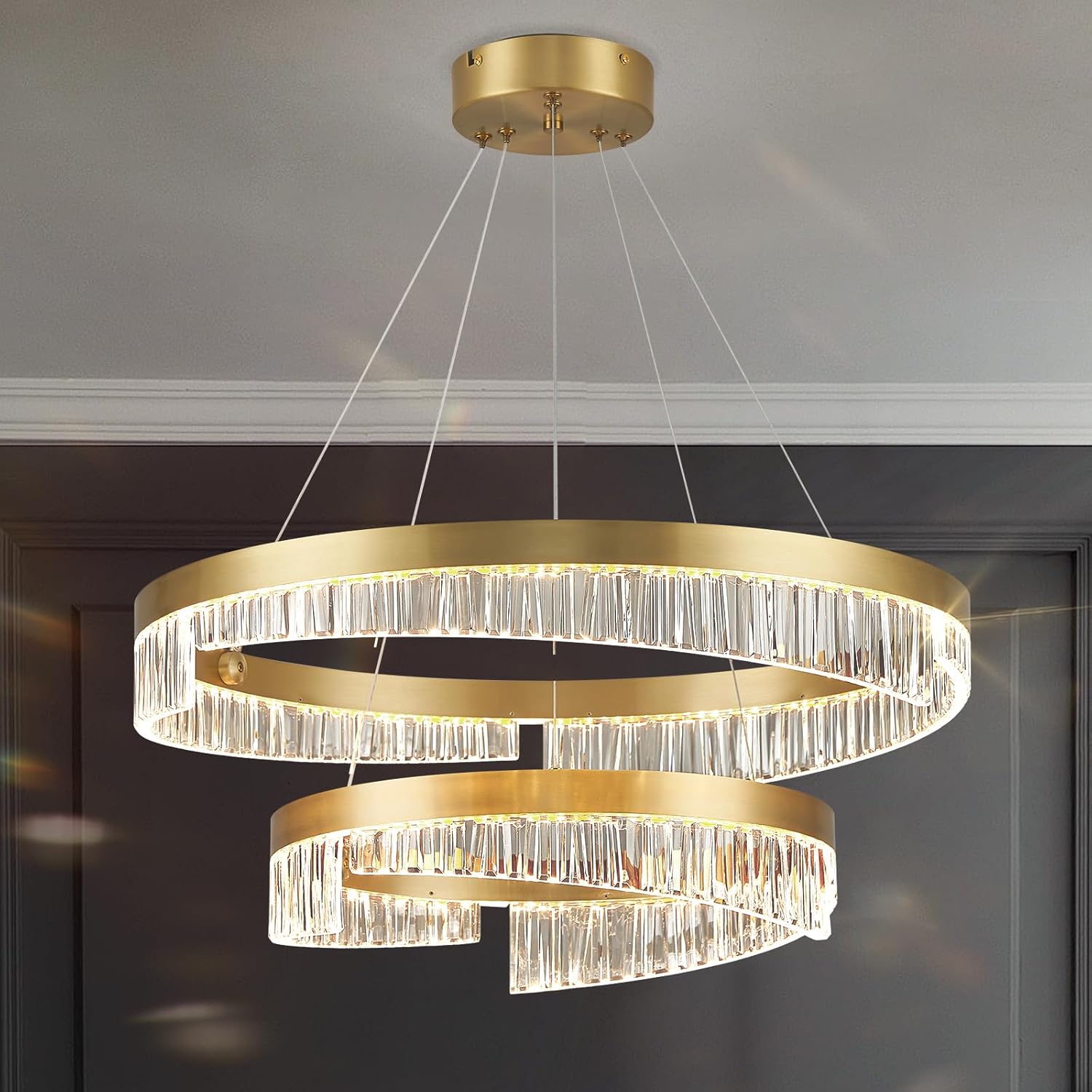 LED Полилей Mini KYZO Royal Gold – 2 Подвижни Сегмента, Еквивалент 600W, с дистанционно
