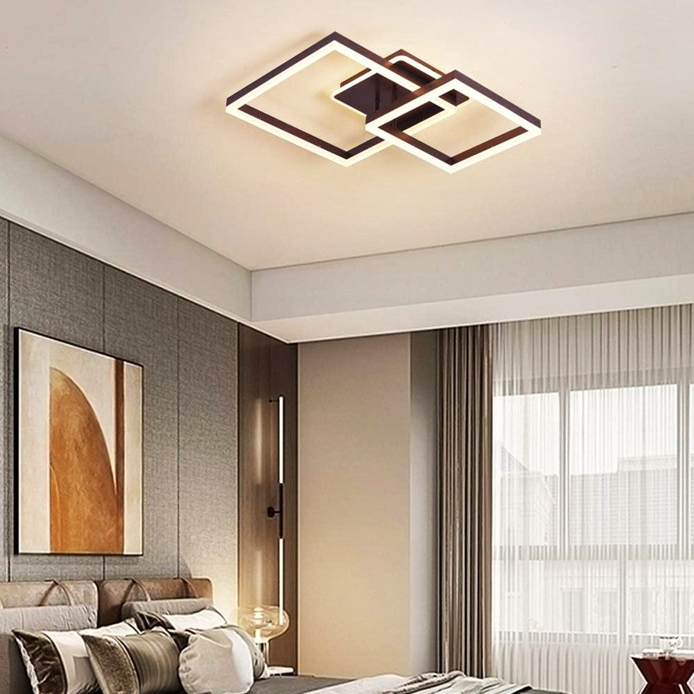 LED осветително тяло TWO SQUARE Кафяво Еквивалент 600W Дистанционно
