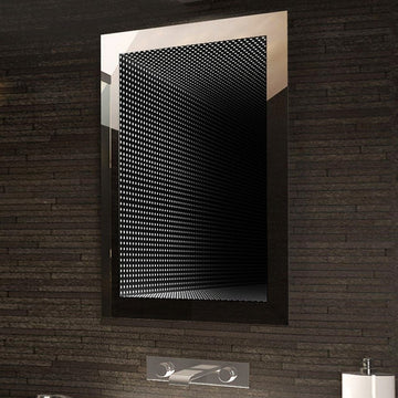 LED огледало 60x80cm 3D рамка черна, сензор и 3 вида светлина W09