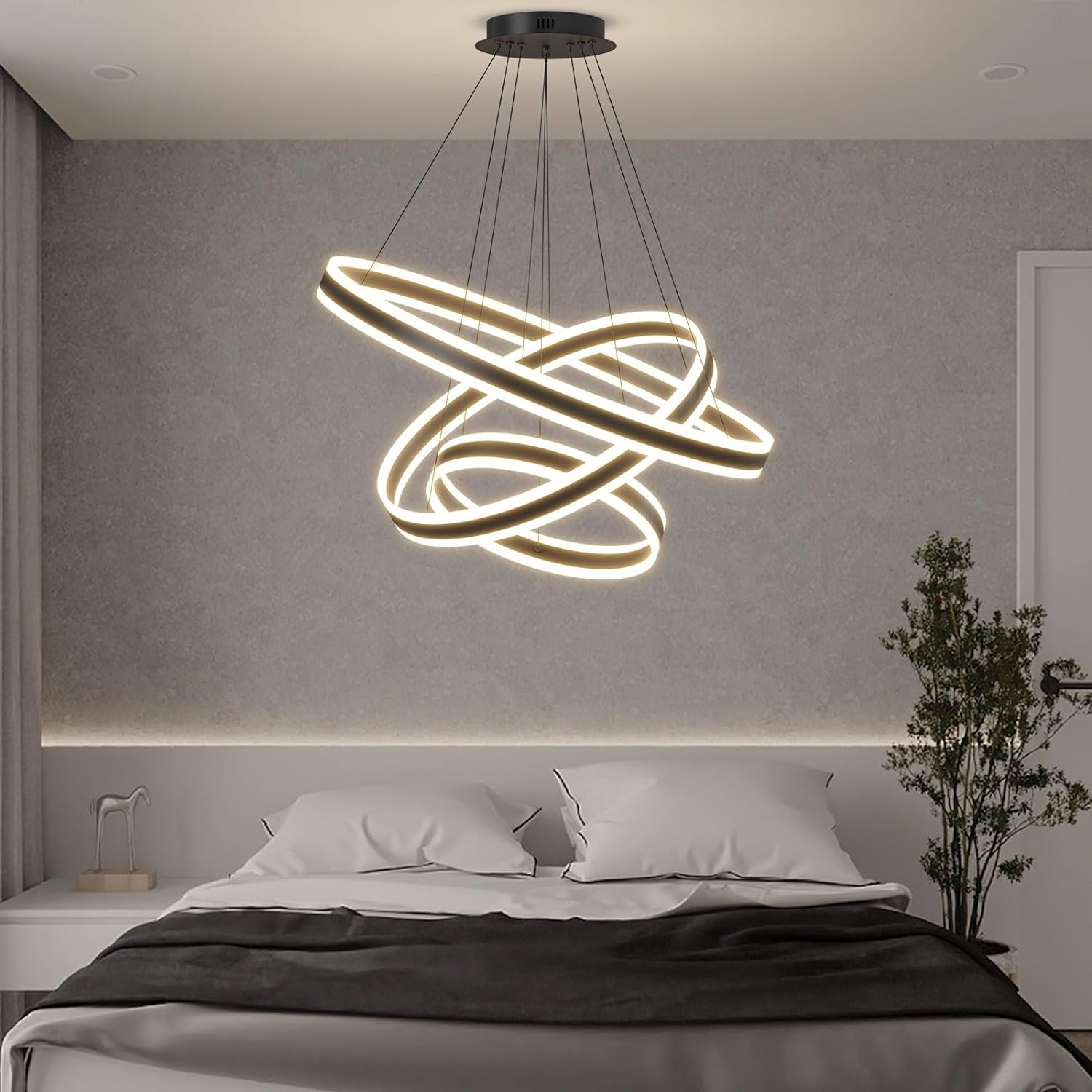 LED осветително тяло KING Black XXL 80cm 3 сегмента Еквивалент 1200W Дистанционно
