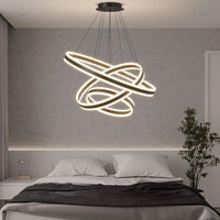 Lustra Led 308W King Black 3 Segmente Telecomanda Lighting Fixtures