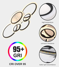 LED осветително тяло 4+2 CIRCLE MAXI Бяло+черен SMART Еквивалент 600W