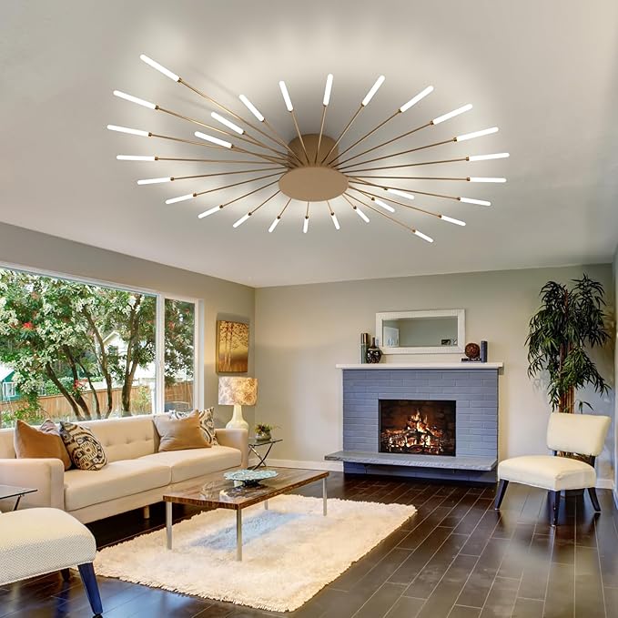 Lustra LED American Dream Gold 112w Echivalent 500W Telecomanda AURIE / 105CM / MINIMALIST DESIGN Chandeliers