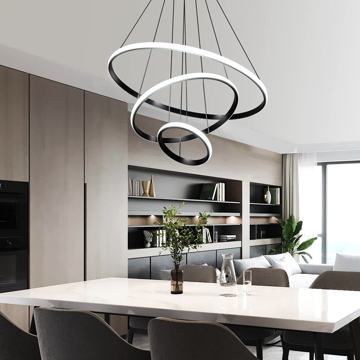 LED осветително тяло MAMBA Black 3 сегмента еквивалент 600W с дистанционно
