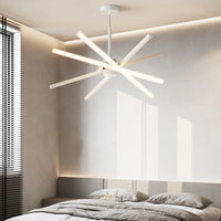 LED висящо осветително тяло Geometric White LINES – еквивалент 400W с дистанционно