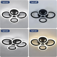 LED осветително тяло 72W 4 CIRCLE BLACK SMART гласово управление, еквивалент 400W