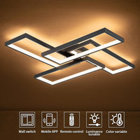 LED осветително тяло ZULE Black – еквивалент 750W с дистанционно