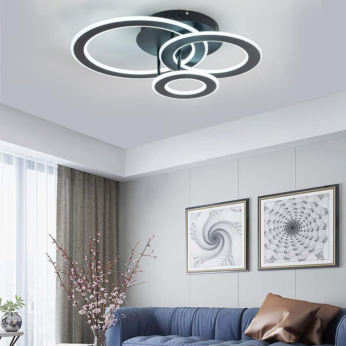 LED осветително тяло 100W RINGS BLACK Еквивалент 300W