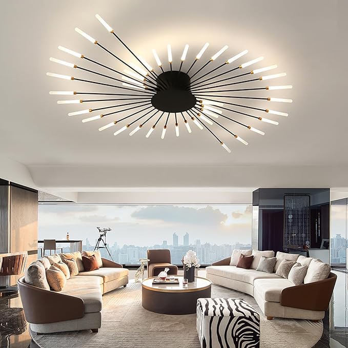 Lustra LED American Dream Black 112w Echivalent 500W Telecomanda NEAGRA / 105CM / MINIMALIST DESIGN Chandeliers