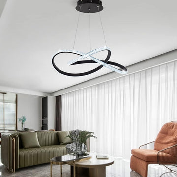 LED осветително тяло Cristal Infinity Black 2 сегмента, еквивалент 400W