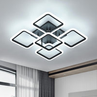 LED Осветително тяло 4+1 Big SQUARE BLACK 60CM Еквивалент 850W с дистанционно