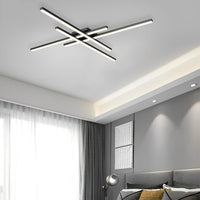 LED осветително тяло 4 Modern LINES Black еквивалент 400W с дистанционно