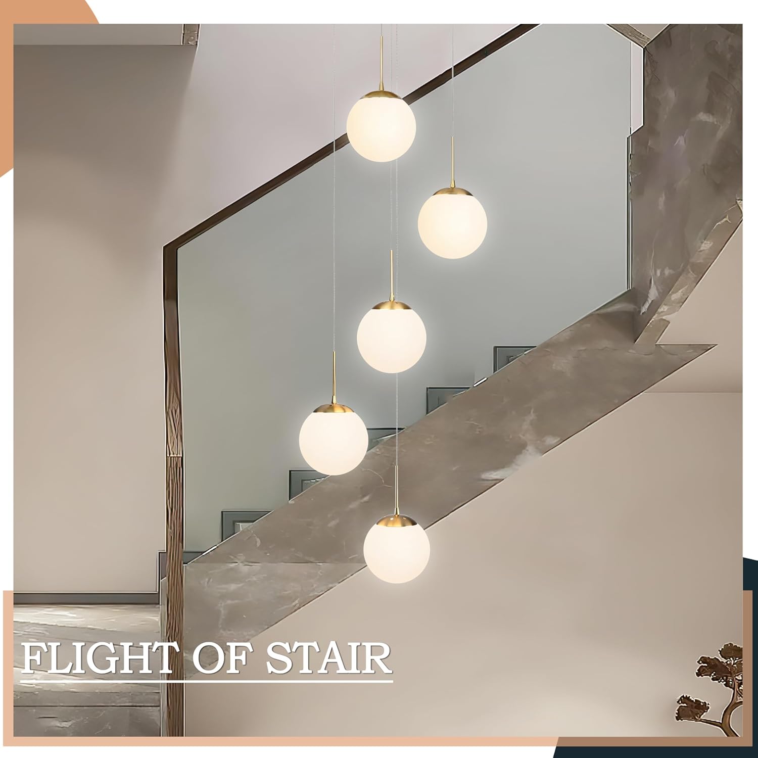 Осветително тяло Абажур Мат GOLD LUXURY STAIRCASE 5XE27