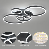 LED осветително тяло 234W CIRCLE BLACK Luxury еквивалент 1200W с дистанционно