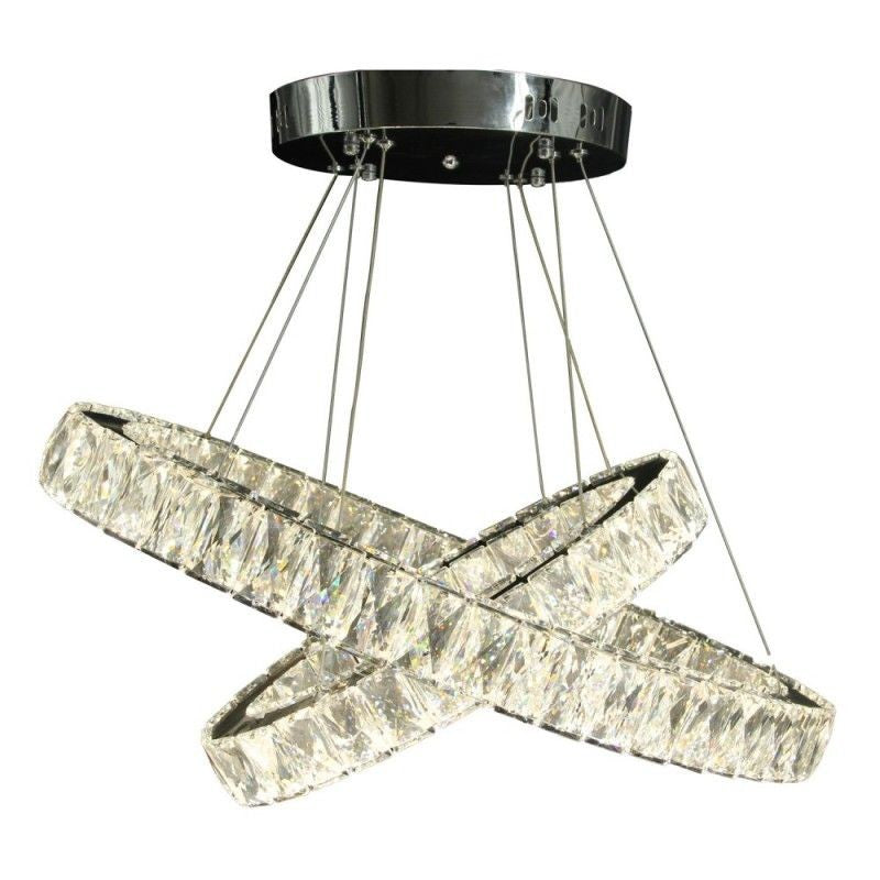 LED осветително тяло 120W Кристал 2 овални сегмента с дистанционно