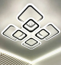 Lustra LED 4 + 4 SQUARE GIGANT Echivalent 1000W Telecomanda ALBA / SQUARE DESIGN Lighting Fixtures