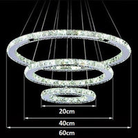 LED осветително тяло кристал 3 сегмента с дистанционно, еквивалент 800W
