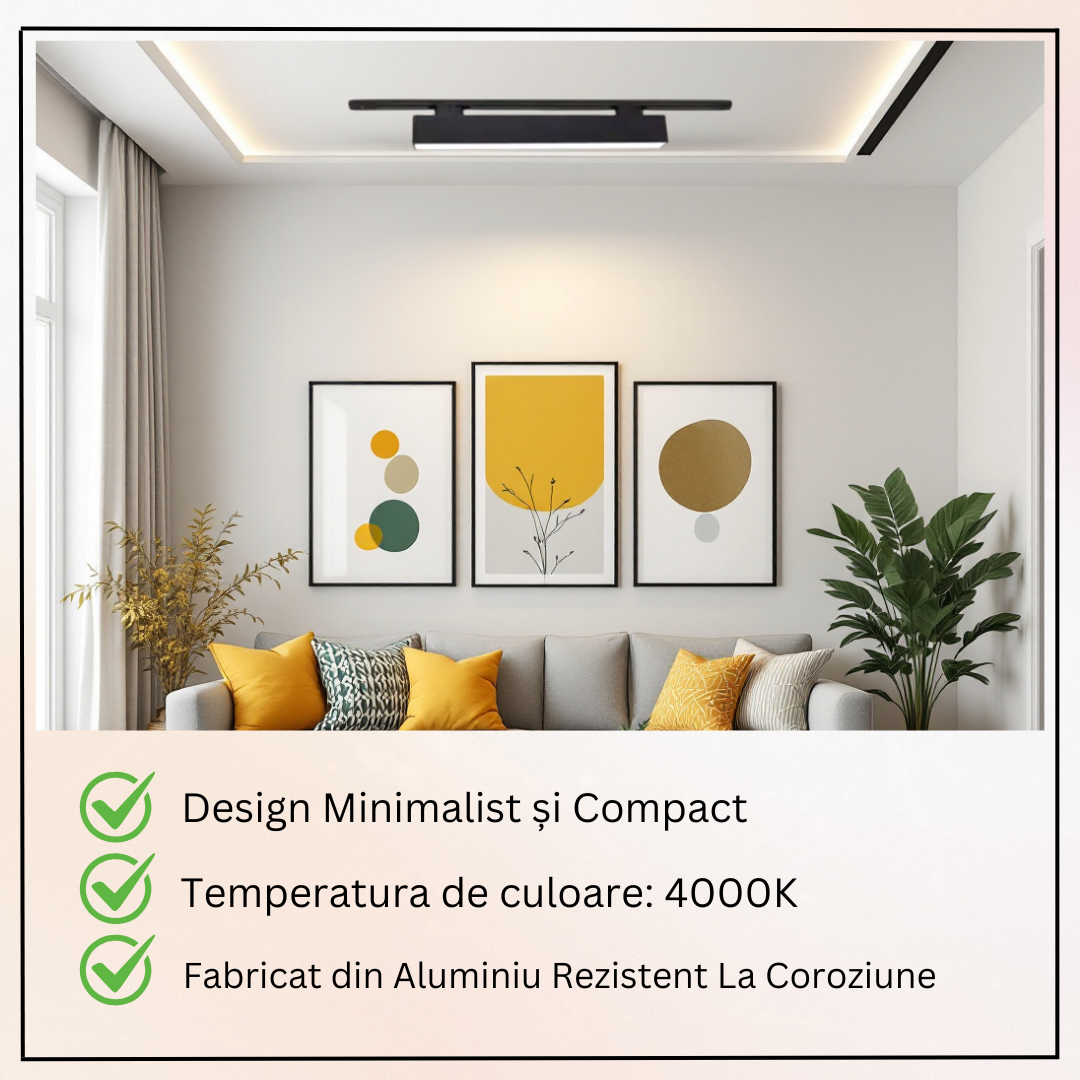 LED спот за шина за магазин линеен MAT 25W 60cm черен