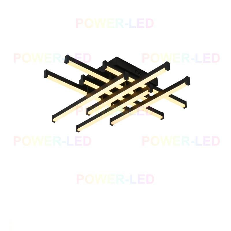 LED осветително тяло 160W 8 LINES Design Black с дистанционно
