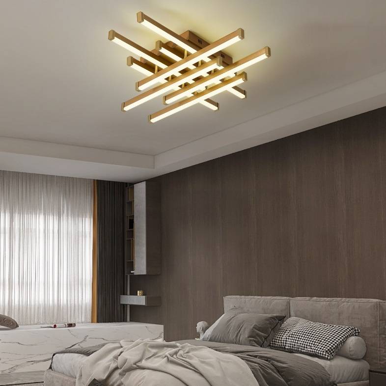 LED осветително тяло 160W 8 LINES Design Gold с дистанционно