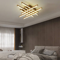 LED осветително тяло 160W 8 LINES Design Gold с дистанционно