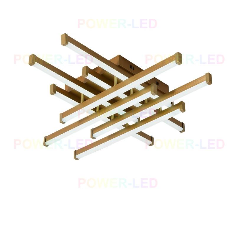 LED осветително тяло 160W 8 LINES Design Gold с дистанционно