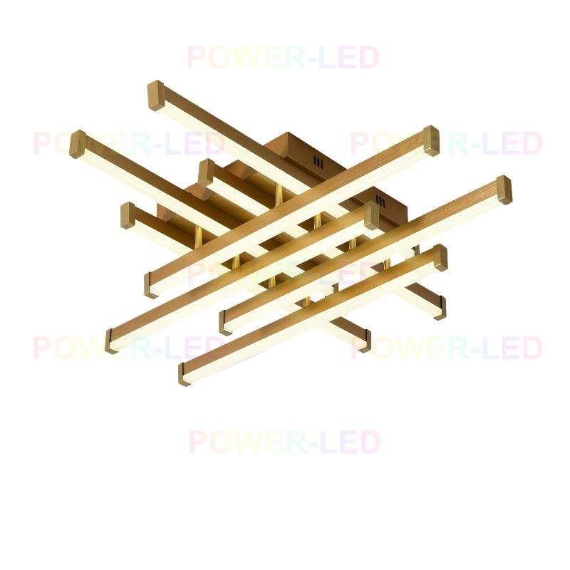 LED осветително тяло 160W 8 LINES Design Gold с дистанционно