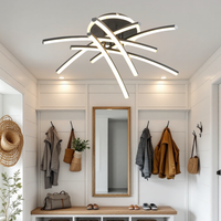 LED осветително тяло 114W Ophelia 6 елемента черна еквивалент 600W с дистанционно