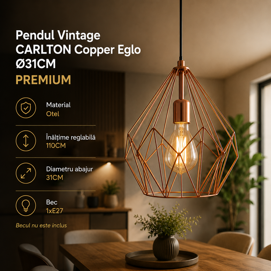 Пендел Eglo CARLTON Copper 49258