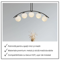 Осветително тяло Abajur MAT BLACK ARQUE 5xE27
