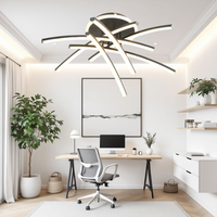 LED осветително тяло 114W Ophelia 6 елемента черна еквивалент 600W с дистанционно