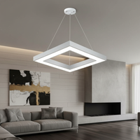 LED осветително тяло висящо RENZO Square White с дистанционно, еквивалент 300W