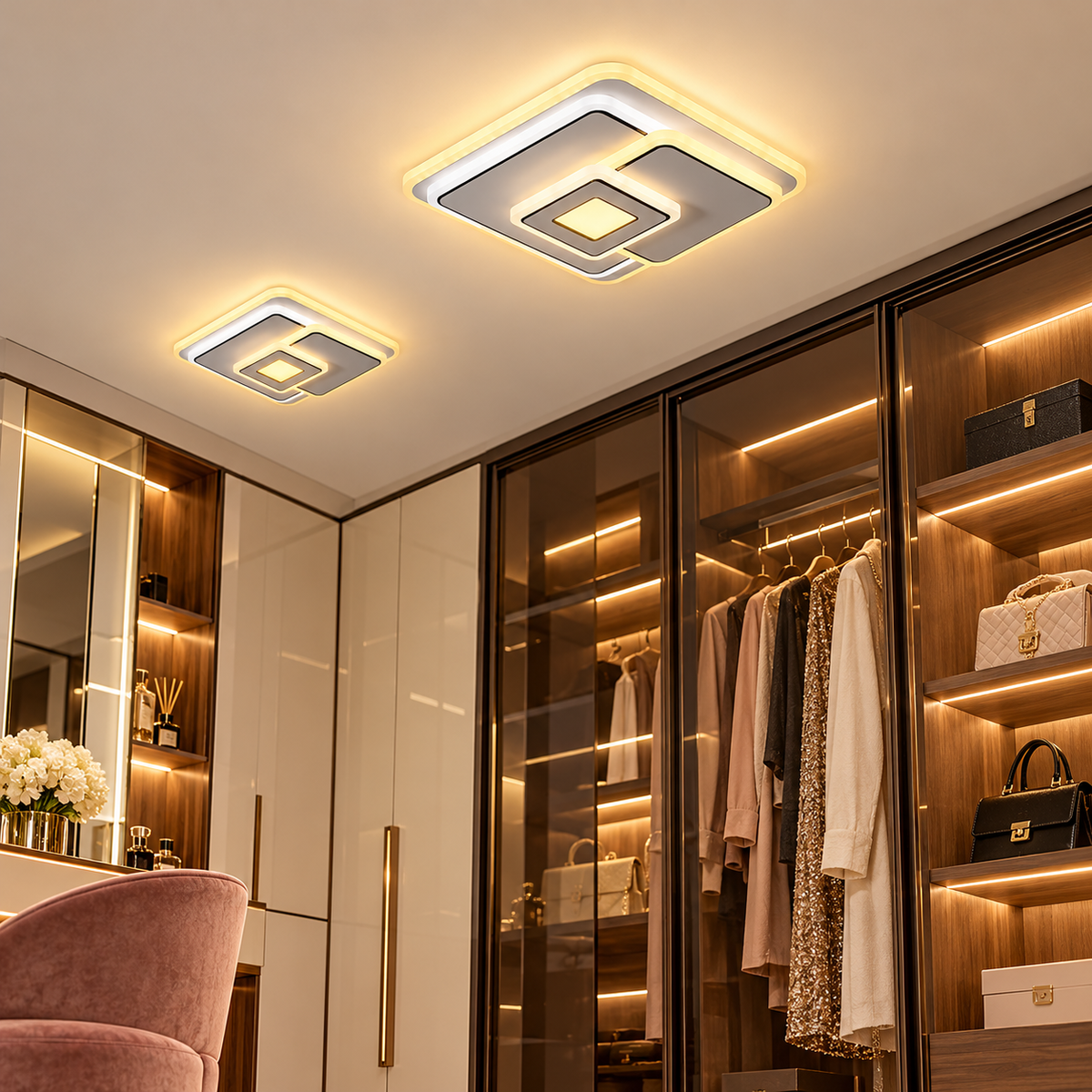 LED осветително тяло 98W Mini LARA квадратна, еквивалент 250W