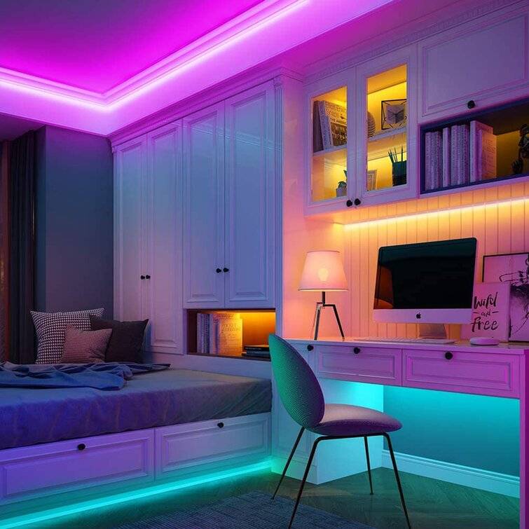 Комплект LED лента RGB 12V IP21 за интериор 5 метра дистанционно 44 бутона
