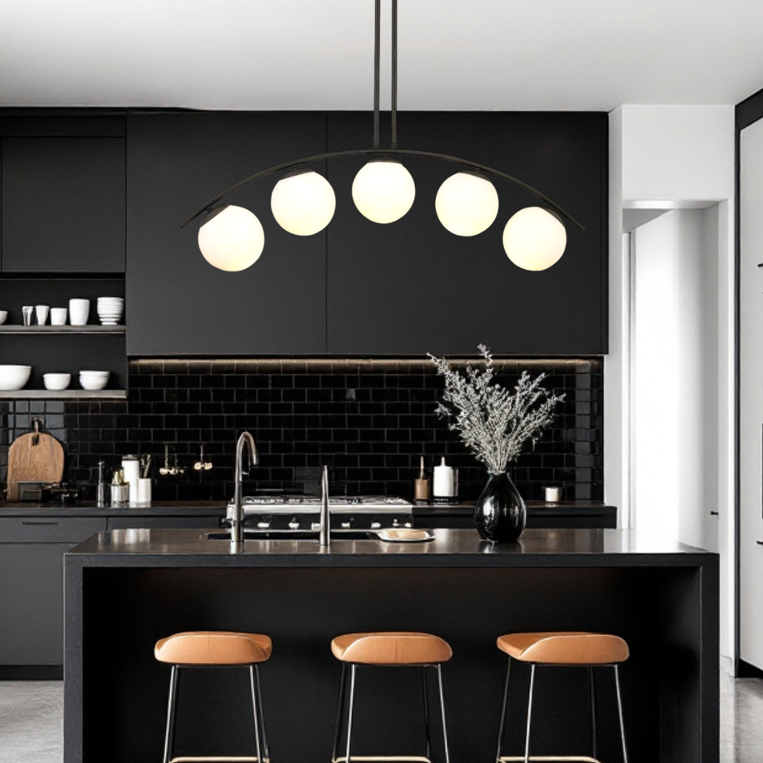 Осветително тяло Abajur MAT BLACK ARQUE 5xE27