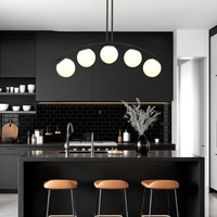 Осветително тяло Abajur MAT BLACK ARQUE 5xE27