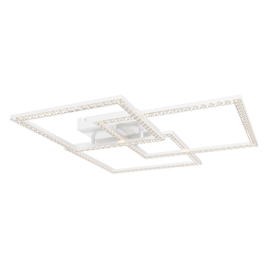 LED осветително тяло 3 Squares Cristal White еквивалент 800W с дистанционно