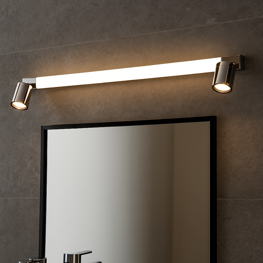 аплик LED ENRICO Chrome 9W 90cm IP44 с спотове 2xGU10